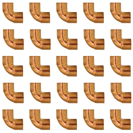 Ironwerks Designs 3/4" Copper 90-Degree Elbow Fitting, 25PK CPR-90EL-3.4-25