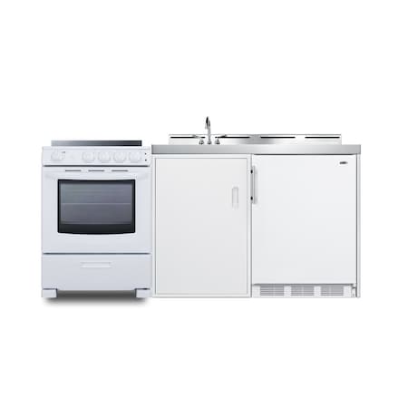 Summit 72" Wide All-in-One Kitchenette with Electric Range ACK72ELSTW