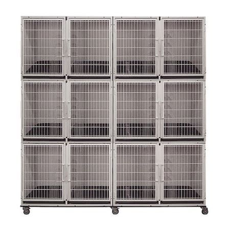 K9 Kennel Store 10 or 12 Unit Modular Powder Coated Cage Bank Kit CBPC10OR12BK