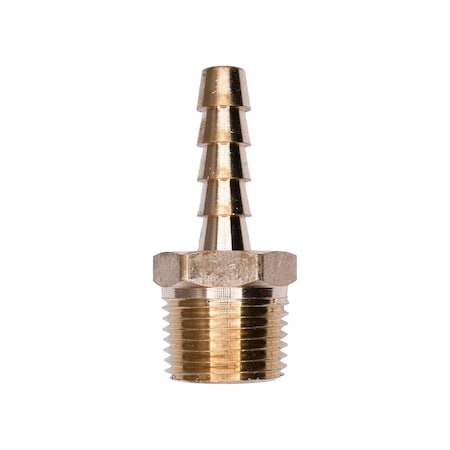 Auveco Brass Hose Barb 1/4in To Male Pipe 3/8in Adapter, 5PK 427