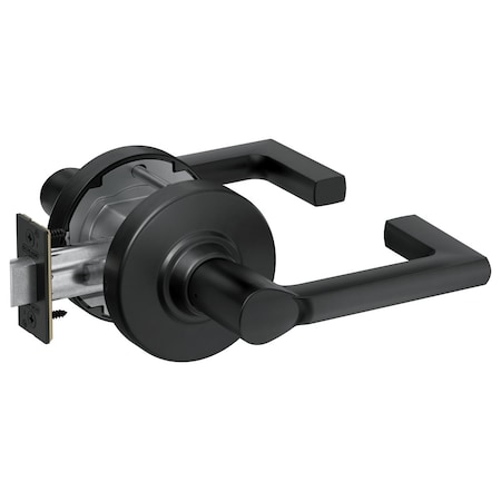 Schlage Grade 1 Passage Cylindrical Lock, Non-Keyed, Longitude Lever with Rose, Matte Black Finish PC10 LON 622