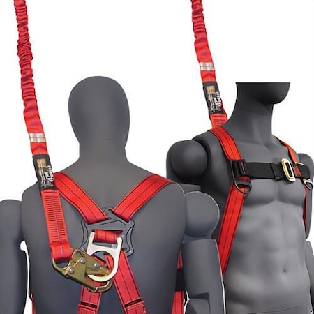 Liberty Line Set: 3-Point Full Body Fall Protection Harness, S/L & 6 ft Shock Absorbing Lanyard FAL28004