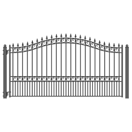 Tepee Supplies 16 ft. London Style Iron Single Swing Driveway Gate TE3309827