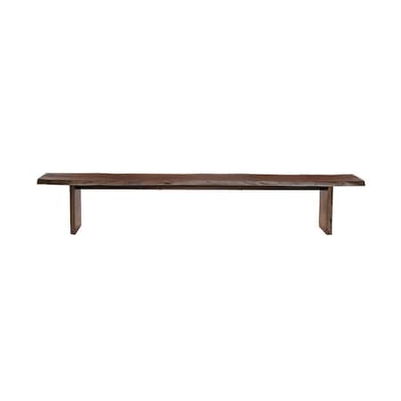 Homeroots 105in Brown Solid Wood Solid Wood Live Edge Dining Bench 636211