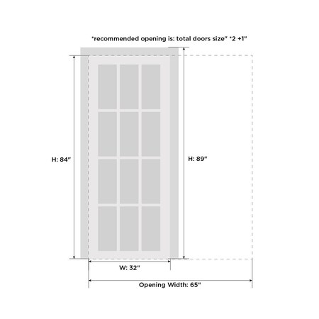 Sartodoors Sliding French Pocket Door with, Planum 0010 White Silk, Kit Trims Rail Hardware, Solid Wood Interi PLANUM0010PD-WS-3284