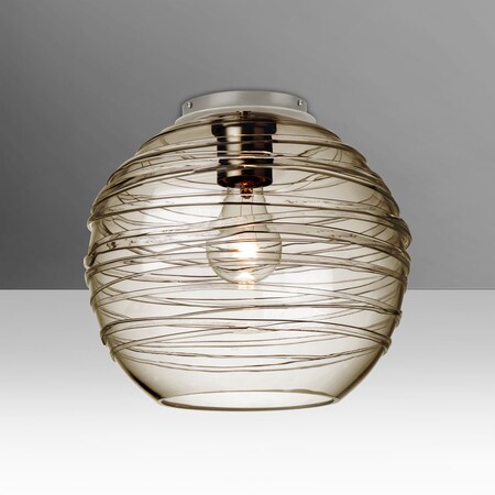 Besa Lighting Besa, Wave 10 Ceiling, Smoke, Satin Nickel Finish, 1x60W E26 base 462702C-SN