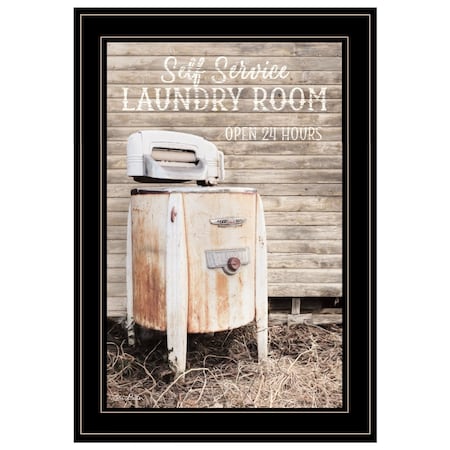 Homeroots Laundry Room 2 Black Framed Print Bathroom Wall Art 405015