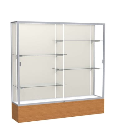 Ghent Floor Display Case 72x72x16, Plaque, Satin 2076PB-SN-MK