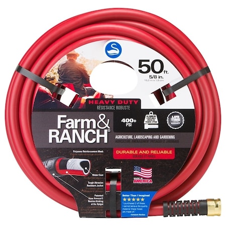 Swan 5/8 in ID x 50 ft L Garden Hose, Red CSNFR58050