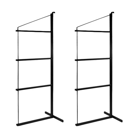 Mytee Products 2 Pack 4 Tier Shipping Container Shelving Bracket w/ Hooks - 19inx77 1/2in, 551 lbs WLL, 2PK CNT-SHELF4x2