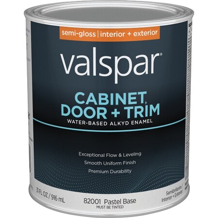 Valspar Cabinet Door & Trim Waterborne Alkyd Semi-Gloss Interior/Exterior Enamel Pastel Base 1 Qt. 028.0082001.005