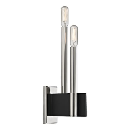 Hudson Valley Lighting Abrams 2 Light Wall Sconce 2.5 In. Polished Nickel 8812-PN