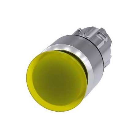 Siemens Illuminated mushroom pushbutton, 22 mm, round, metal, shiny, yellow 3SU1051-1AA30-0AA0
