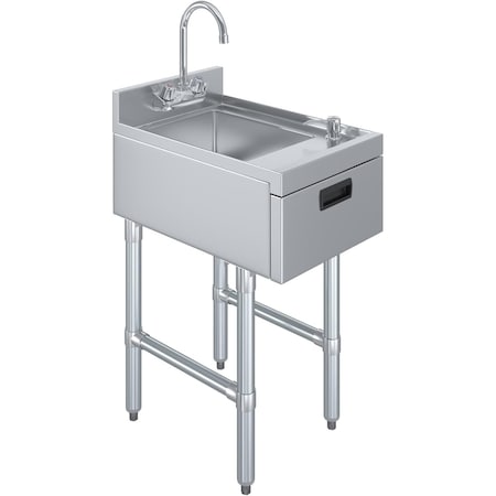 Amgood 22 in. x 15 in. Underbar Hand Sink with Soap and Towel Dispenser SINK UHS-2215-STD-Z