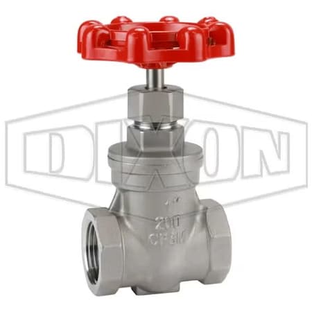 Dixon Gate Valve, 1-1/4 in, FNPT, 316 SSss Steel Body, Iron Hand wheel Actuator SSGV125