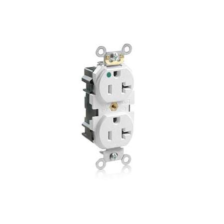 Leviton Lev-Lok HG Dup 20A 125V Wht M8300-BHW