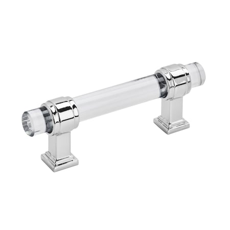 Amerock Glacio 3 in 76 mm Center-to-Center Clear/Polished Chrome Cabinet Pull BP36659C26