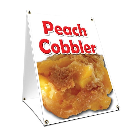 Signmission Peach Cobbler, 24 Inch x 18 Inch A-frame Yard Sign, Plastic Sign SBC-1824-Peach Cobbler