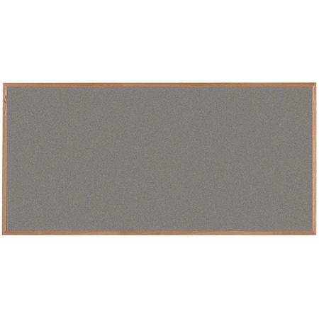 Aarco VIC Cork Bulletin Board, Red Oak Frame, Clear Lacquer Finish, Mushroom Medley 48''Hx96''W OW4896208