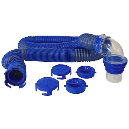 Duraflex Duraflex 22006; 20 Ft Extended RV Sewer Hose; Polymer Ribbing; Twist-Lock Fittings; Universal; Gray 22006