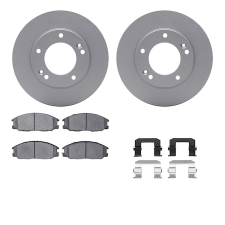 Dynamic Friction Co DFC GEOSPEC Coated Rotors with 5000 Brake Pads - Ceramic and Hardware 4512-21060