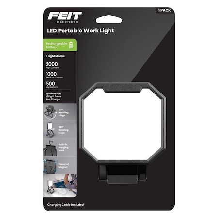 Feit Electric Feit 2000 lm LED Rechargeable Stand H or Scissor Folding Worklight WORK2000FOLDBAT