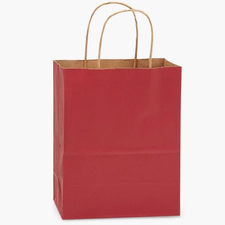 Nashville Wraps Christmas Red Recycled Kraft Bags, Cub 8x4.75x10.5", 100PK HCTCR