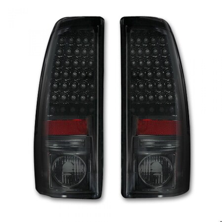 Recon 99-06 GM SILVERADO/SIERRA LED TAILLIGHTS SMOKE LENS DRIVER/PASSENGER 264173BK