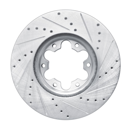 Dynamic Friction Co DFC Brake Rotor - Drilled and Slotted - Silver 631-54283L