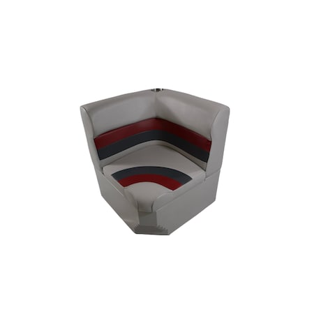 Horizon Mfg Premium Series Pontoon Radius Corner Cushion Set/Base Gray/Red/Charcoal 3007-3011-ABEC
