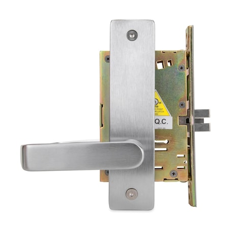 Trans Atlantic Co. DXML Series Left-Hand Heavy-Duty Commercial MortiseLock W/ Escutcheon Handleset Grade1 Passage in BC DL-DXML10SELH-US26D