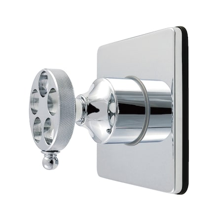Kingston Brass Single-Handle Six-Way Diverter Valve with Knurled Handle and Square Trim Kit, Polished Chrome KS4041RKZ