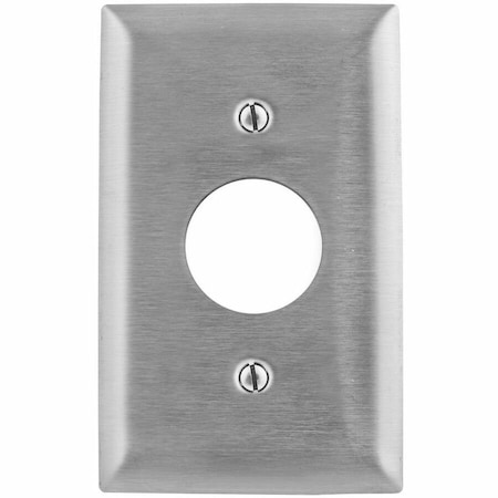 Hubbell Wiring Device-Kellems Wallplates and Boxes, Metallic Plates, 1- Gang, 1) 1.40" Opening, Jumbo, Stainless Steel SSJ7