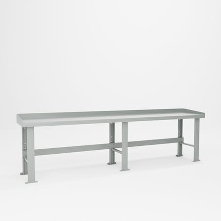 Pucel B-Series Workbench with Back and EndsTop, 24 in D x 120 in L x 32 1/2 in-37 1/2 in H, Red B-24120-ABL