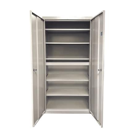 Steel Cabinets Usa Storage Cabinet, 72 in H, 36 in W, Putty, 5 Shelves UA-362472-5-P