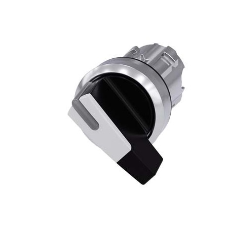 Siemens Selector switch, illuminable, 22 mm, round, metal, shiny, white 3SU1052-2CC60-0AA0