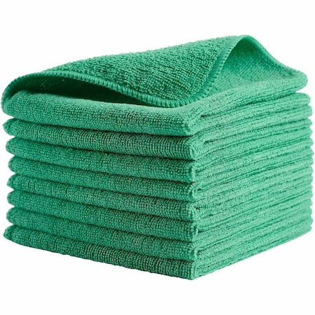 Rubbermaid Commercial Microfiber Cleaning Cloths, 12 x 12, Green, PK24 1820578