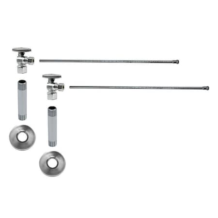 Mountain Plumbing Lavatory Kit - Brass Oval Handle 1/4 Turn Valve (MT401-NL) in Satin Chrome MT4934-NL/SC