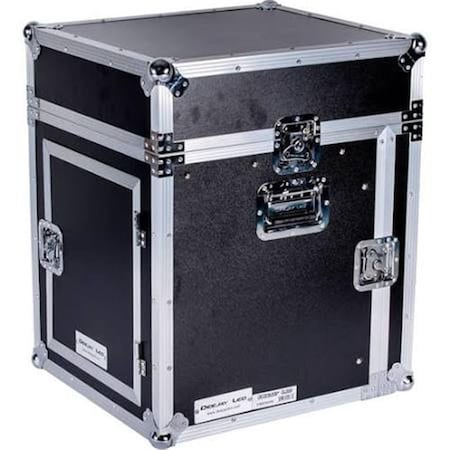 Plugit Fly Drive Case 10U Space Slant Mixer Rack 10U Space Vertical Rack System with Full AC Door PL568973