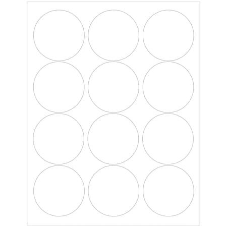 Elevate Packaging 2.5 in. Compostable Round Labels, Blank Layflat Sheets, White, 25PK LC0016