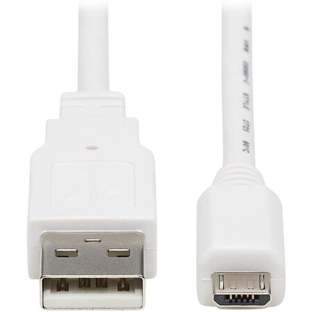 Eaton EATON USB 2.0 A To Micro-b Antibacterial Cable M/m, White, 3 Ft. 0.91 M U050AB-003-WH