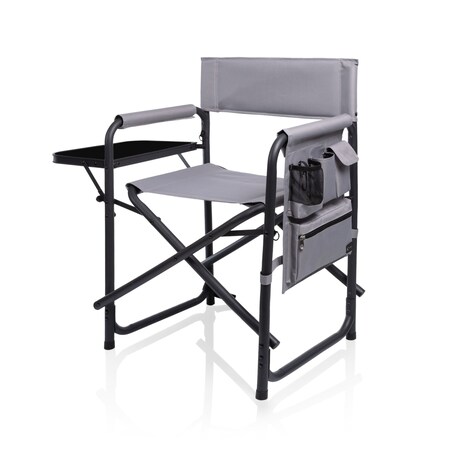 Picnic Time Family Of Brands Sports Chair, Gray with Black Accents 809-00-105-000-0