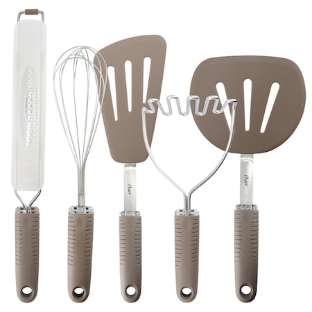 Oster Newcrest 5 Piece Prep and Cook Kitchen Tool Set in Taupe 98306.05