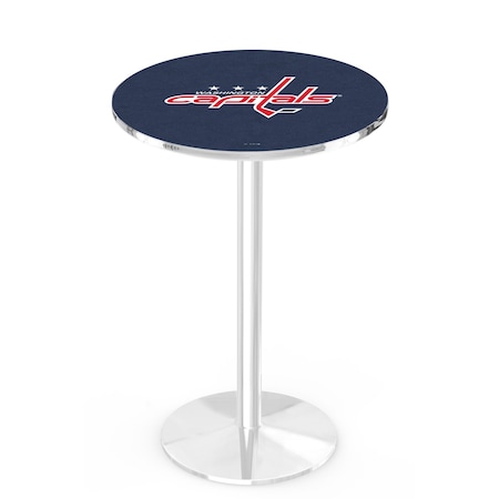 Holland Bar Stool Co 36" Chrome Washington Capitals Pub Table, 36" dia. Top L214C3636WshCap