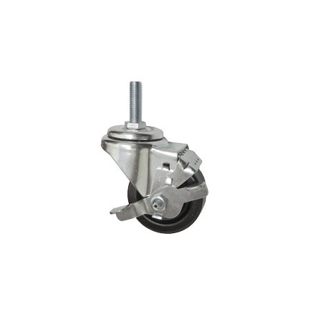 Service Caster 3.5 Inch Phenolic Wheel Swivel 3/8 Inch Threaded Stem Caster with Brake SCC SCC-TS20S3514-PHS-TLB-381615