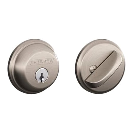 Schlage Deadbolt, Satin Nickel, Single Cylinder B60N 619