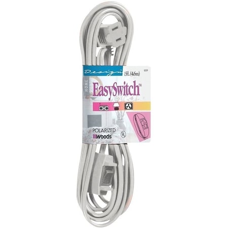 Southwire Extension Cord, 16 AWG, Indoor, White, 15 ft 359W