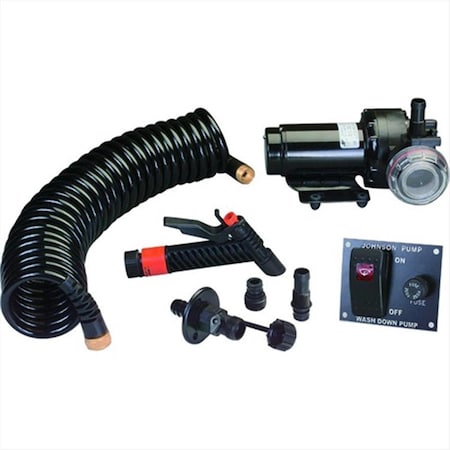 Johnson Pump 729321645348 Aqua Jet 5.2 Gph Wash-down Pump Kit With Hose 12V PV1795649