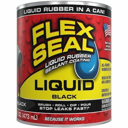 Flex Seal Black Liquid Rubber Sealant Coating 16 fl. oz. LFSBLKR16