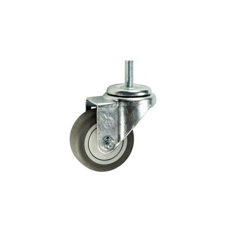 Service Caster 3 Inch SS Thermoplastic Rubber Wheel Swivel 12mm Threaded Stem Caster SCC SCC-SSTS20S314-TPRB-M1215